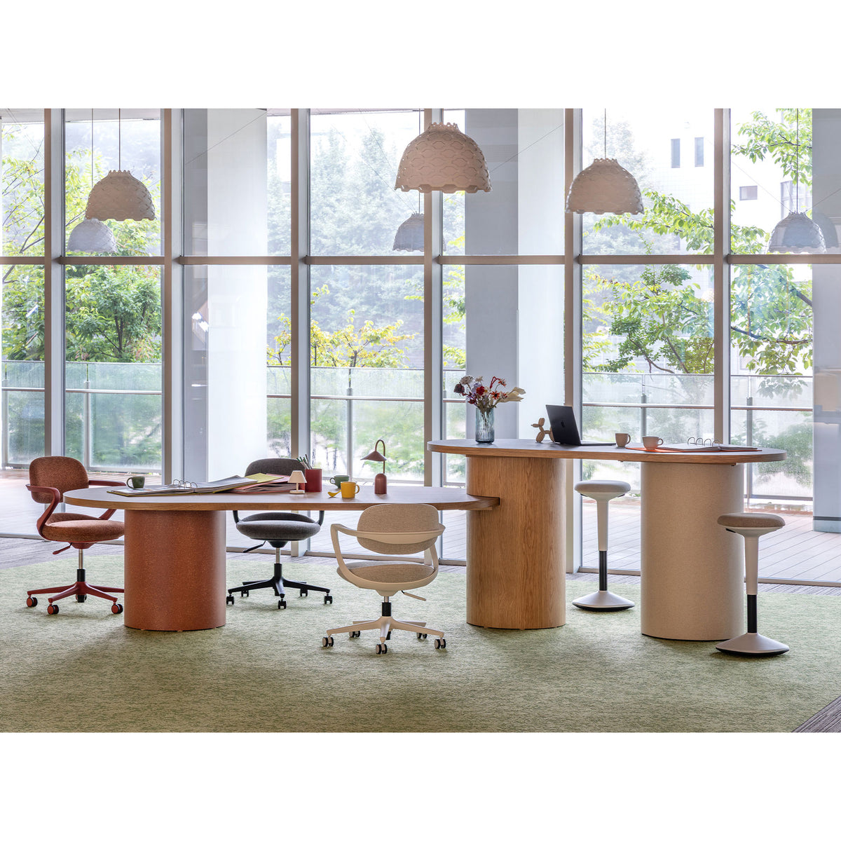 FW DRUM DESK TOP-OAK WOOD